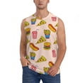 thumbnail image 1 of Balery Hamburger Pizza Camisetas sin mangas para hombre, absorbe la humedad y protege contra el mal olor.-X-Large, 1 of 7
