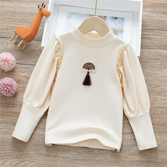 Pounoo Casual Pullover Sweater  for Girls Long Sleeve Tops Round Neck Print Skin-Friendly Girls Sweatshirts Sweatshirts for Teens