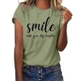 thumbnail image 1 of T-shirt Décontracté à Manches Courtes pour Usage Quotidien avec Col Rond et Imprimé Graphique, Coupe Ample pour Femmes, Confort Quotidien, 1 of 4