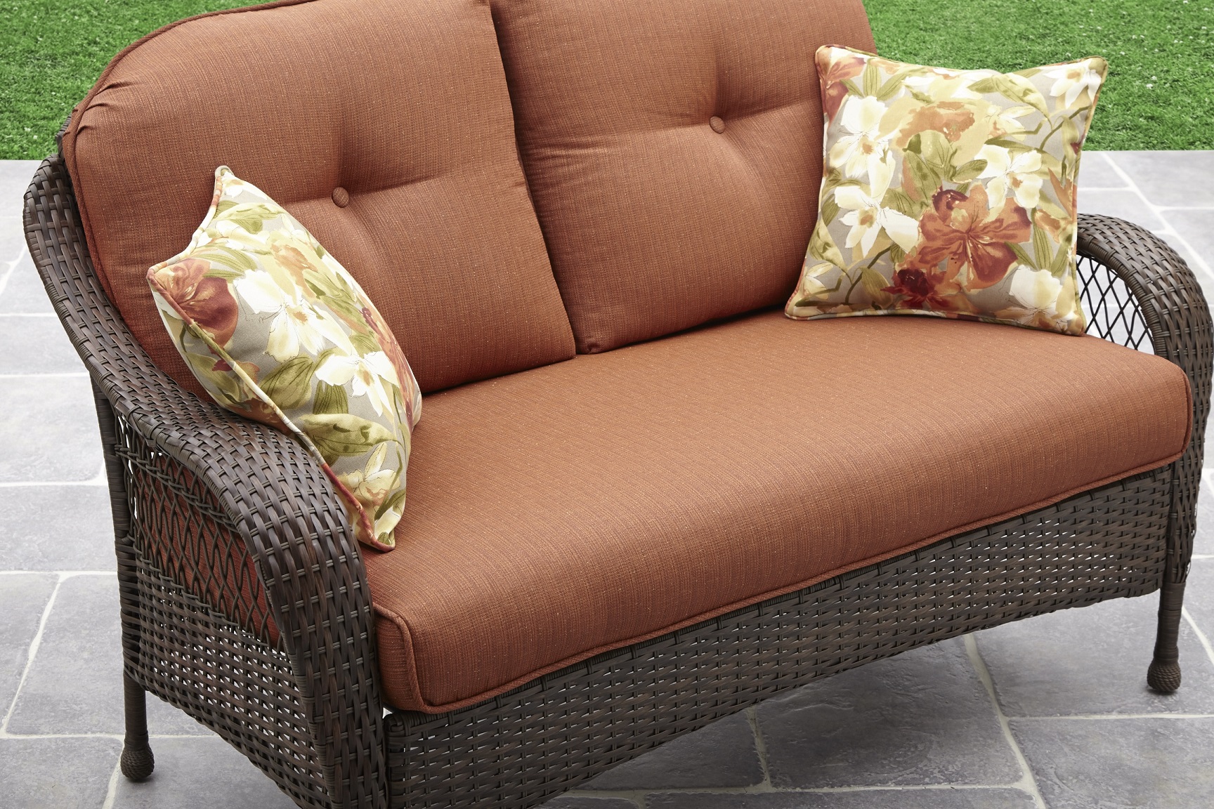 Better Homes & Gardens Azalea Ridge Outdoor Conversation Set with Orange Cushions - image 5 of 13