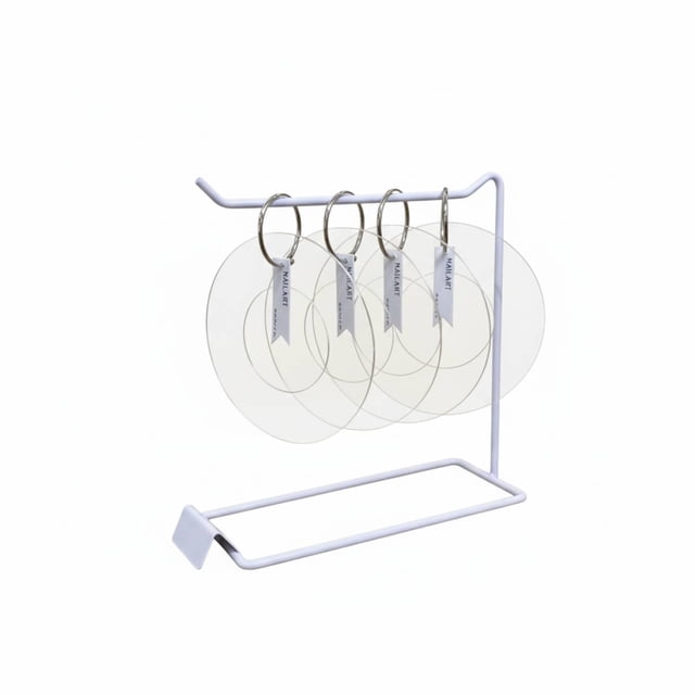 Expositor de esmaltes de uñas Anillo bajo de soporte blanco