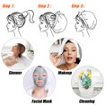 thumbnail image 4 of Luxury Shower Cap for Women, Waterproof Bowknot Bathing Caps, Reusable Shower Caps, Multi-functional Shower Cap, Home Bathroom Headgear, 4 of 6
