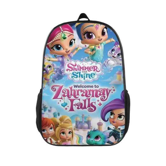 Shimmer and Shine Printed Backpack FSMYJJZY Polyester Backpack with Side Pockets, Adjustable Padded Straps for School and Travel