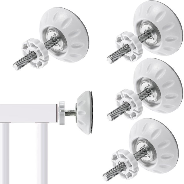 2 uds varillas de husillo extra largas para niños, varillas de husillo roscadas, antideslizantes, accesorios para puertas de bebé, kit de tornillos con fijador de pared para bebé montado a presión