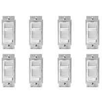 Leviton 6674-P0W SureSlide Universal 150-Watt LED and CFL/600-Watt Incandescent Dimmer, White, 8 Pack