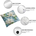 thumbnail image 4 of Orinice Waterproof Pillow Covers for Couch Throw Pillow Cases Farmhouse White Magnolia Flower Decorative Cushion Pillow Covers  ,Indoor Outdoor Decoration Abstract Floral Oil Painting Texture 20x20in, 4 of 5