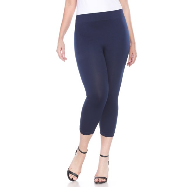 White Mark Legging Capri Ultra Doux pour Femmes Grande Taille
