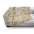 thumbnail image 3 of Tea Soft Flannel Fleece Throw Blanket, Fairytale Inspired Image with Tea Time Cups and Pots Floral Details, Cozy Plush for Indoor and Outdoor Use, 60" x 80", Turquoise Yellow, by Ambesonne, 3 of 6