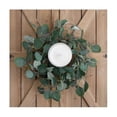thumbnail image 4 of Eucalyptus Leaves Wreath Metal Polyester Fabric Paper Round Green Wreath 14 Inches For The Front D, 4 of 5