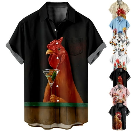 

Hawaiian Casual Printed Beach Shirt Men s Short-Sleeve Shirt