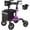 Purple, variant on Walkers for Seniors, Rollator Walker with Seat, 10" Rubber Wheels All Terrain Rollator Walker with Backrest, Aluminum Walkers Built-in Cable, Foldable and Adjustable Height for Seniors, Blue