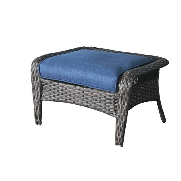 Better Homes and Gardens Colebrook Outdoor Ottomans, Set of 2, Blue