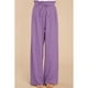 thumbnail image 2 of Pantalones Sueltos Pierna Salvaje Talle Alto Pretina Elástica Bolsillo Lateral Pantalones Fluidos Cinturón Atado Versátil para Mujer Púrpura L, 2 of 6