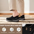 thumbnail image 3 of Fittington Mens Slip on Hiking Shoes Men's Walking Shoes Outdoor Trekking Loafer, Black, 3 of 10