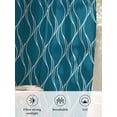 thumbnail image 6 of Sheer Curtains 96 Inches Long 2 Panels Set for Living Room, Teal Blue Stripes Semi Sheer Curtains for Windows, Simple Geometric Modern Monochrome Voile Window Treatments Rod Pocket Curtain, 6 of 7