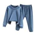 thumbnail image 1 of Honeeladyy - Conjunto de pijama de forro polar para niños y niñas de primavera, ropa de dormir cálida con camisetas de manga larga y pantalones, ropa de casa cálida, regalos para empezar la escuela, 1 of 3