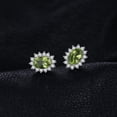 thumbnail image 3 of Jewelrypalace Princess Diana William Kate Vintage Oval 1.2ct Genuine Peridot Halo Stud Earrings 925 Sterling Silver, 3 of 7