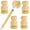 Pan Brush+4PCS Handle Brushes, variant on Txkrhwa 5PCS Bamboo Dish Brushes Set, Kitchen Clean Dish Scrubber, Wooden Natural Bristle Dish Brushes, with 4 Replacement Heads for Washing and Cleaning Pot Pan Dish Bowl
