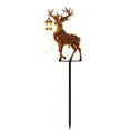 72 Inch Display Christmas Reindeer Garden Stake Light, Golden Deer with Hanging Warm ...