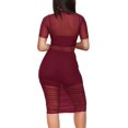 thumbnail image 2 of GHSDFBB Women Sexy Bodycon Dresses See-Through Sheer Mesh Ruched Bodycon Party Club Night Dress, 2 of 4
