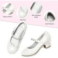 thumbnail image 3 of Kushyshoo Girl Mary Jane Shoes Low Heel Rhinestones Princess Flats White Dress Pump Shoes for Little Kid Size 12, 3 of 6