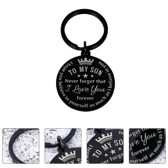 MLINS 1Pc Encourage Words Pendant Key Holder Jewelry Boy Souvenir Ornament (Black)