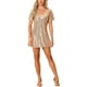 thumbnail image 1 of INSPIRE CHIC Vestido de fiesta corto con lentejuelas y escote en V para mujer XL Rosa Dorado, 1 of 6