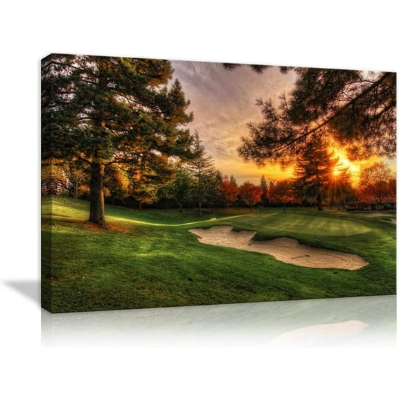 Modern Wall Art Painting Golf Course Posters Canvas Pictures Home Decor Gifts Artwork For Living Room Bedroom With Inner Frame