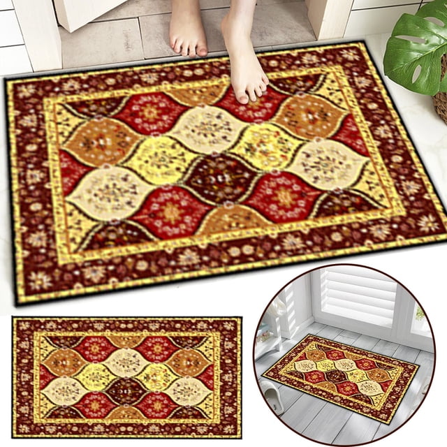 WHEANG Clearance Machine Washable Crystal Velvet Floor Mats Non Slip Comfortable Standing Mat Ergonomic Rug