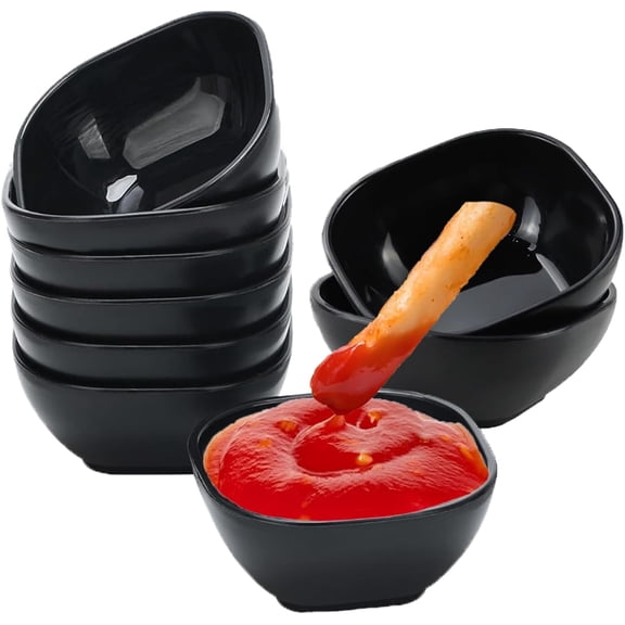 9 Pack Wheat Straw Soy Sauce Dishes, 4 OZ Unbreakable Dipping Bowls, Small Dessert Bowls and Dipping Sauce Bowl, Square Dip Bowl for Parties, Mini Prep Bowls for Side Dish/Snacks/Desserts/Soy/Ketchup