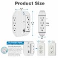 Wall Outlet Surge Protector, 6 Grounded Outlets with 2.4A Dual USB