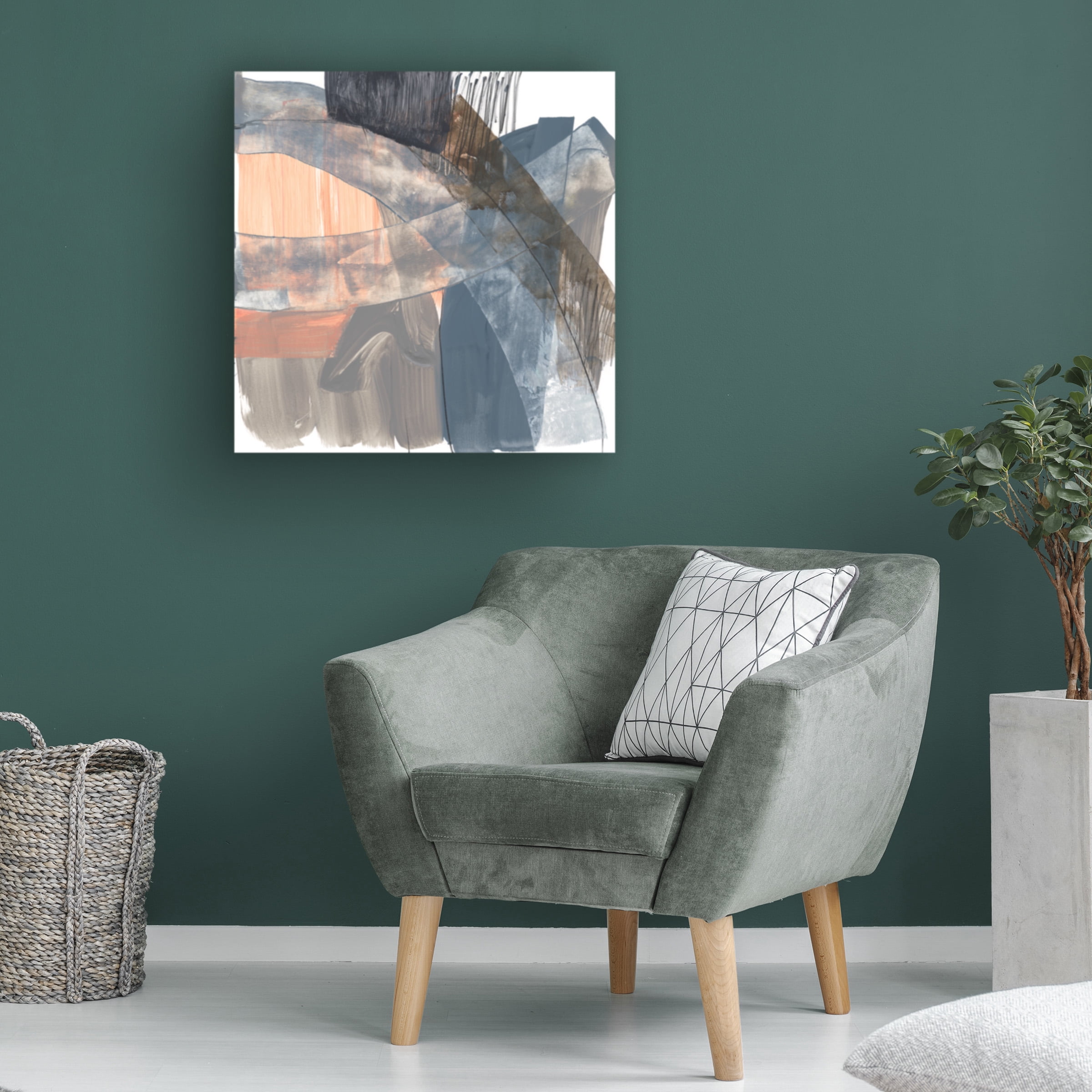 Jennifer Goldberger 'Neutrals & Coral I' Canvas Art