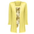 thumbnail image 4 of Women's Long Sleeve T-shirt Women 3/4 Sleeves Open Front Lightweight Cardigan,Yellow Women's Long sleeve T-shirt M, 4 of 4