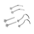 thumbnail image 1 of 6 Pieces Nose Rings, Nose Screws Rings Set, Nose Piercing Stud, Tiny Bone Studs Argent, 1 of 8
