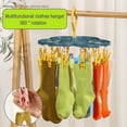 thumbnail image 4 of Multifunctional clothes rack 16 clips Windproof sock clip drying rack Household clothes sock rackBlue+Yellow, 4 of 5