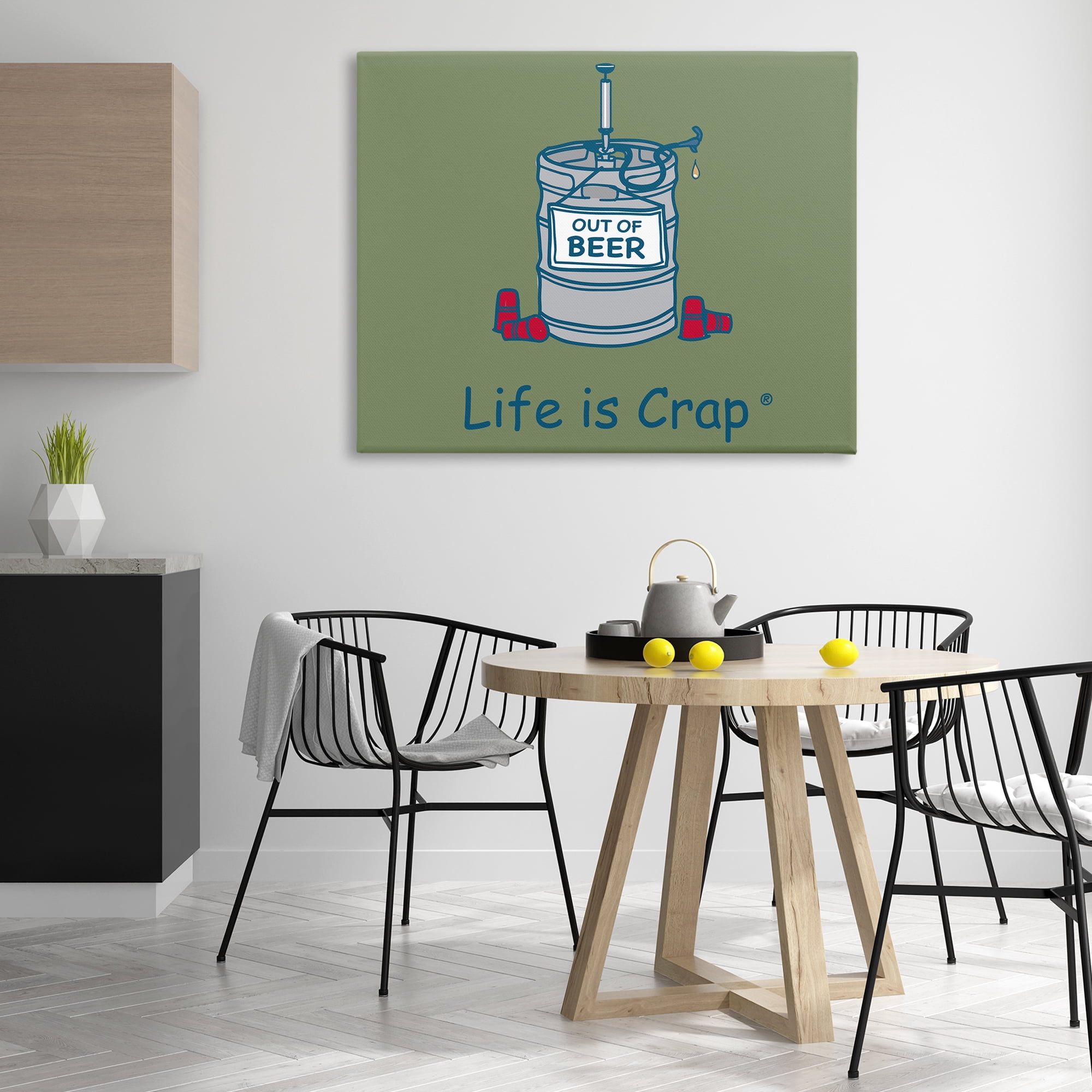 Stupell Industries Funny Empty Beer Keg Novelty & Humor Painting Wrapped Canvas Art Print Wall Art, 48 x 36