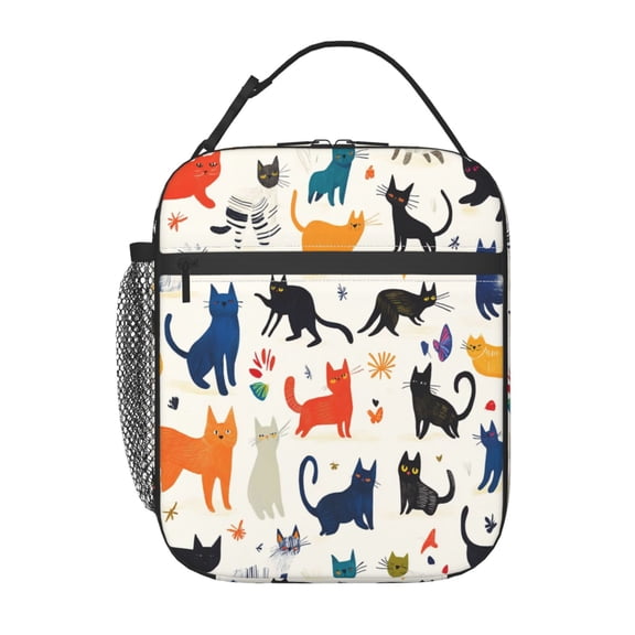 Cat Lunch Bag for Office Women – Stylish Thermal Insulated Tote with Shoulder Strap, Lightweight for Work or Travel