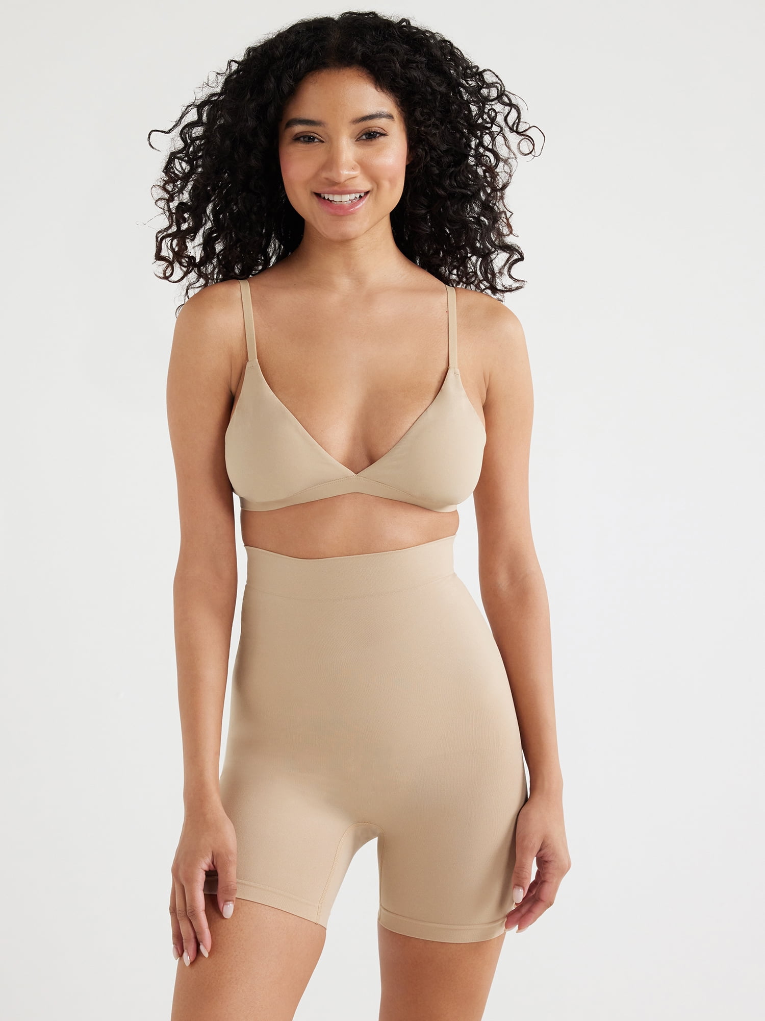 Joyspun Women’s Seamless Sculpting High Waisted Thigh Shaper, Sizes S-XXXL