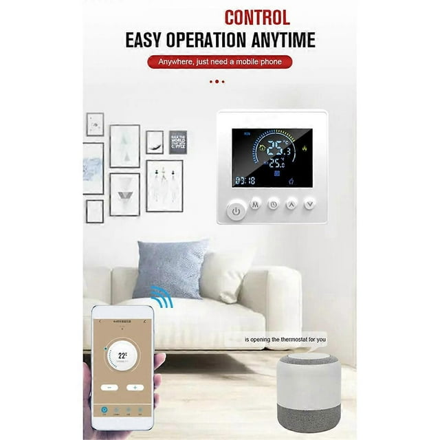 TUYA WiFi Thermostat Temperature Controller Water Electric Floor Heating TRV 3A Digital LCD Display Wall Mounted