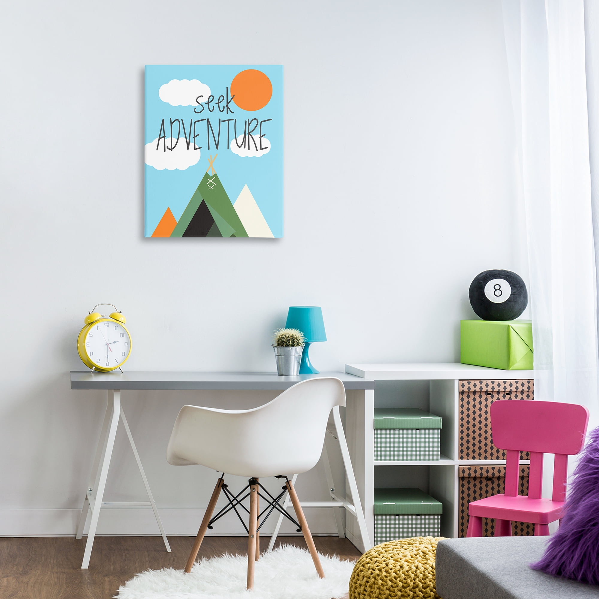 Stupell Industries Seek Adventure with Tent Text & Numbers Painting Wrapped Canvas Art Print Wall Art, 24 x 30