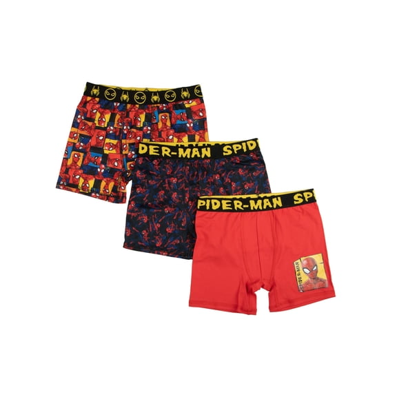 Marvel Spider-Man, Boys Underwear, 3 Pack Underoos Poly Boxer Briefs (Little Boys & Big Boys)