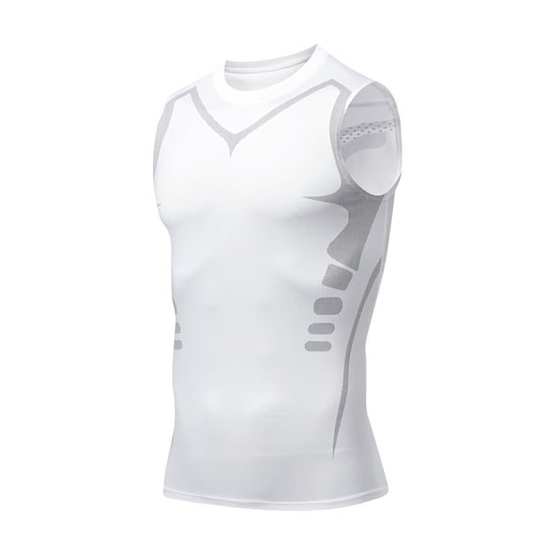 pstuiky Camisetas sin mangas para hombre, Camiseta deportiva de verano transpirable y ajustada de color liso para hombre Camisas de hombre xxl