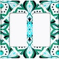 thumbnail image 6 of Metal Light Switch Plate Cover Green Teal Flower Mandala Tile Pattern MDL035, 6 of 13