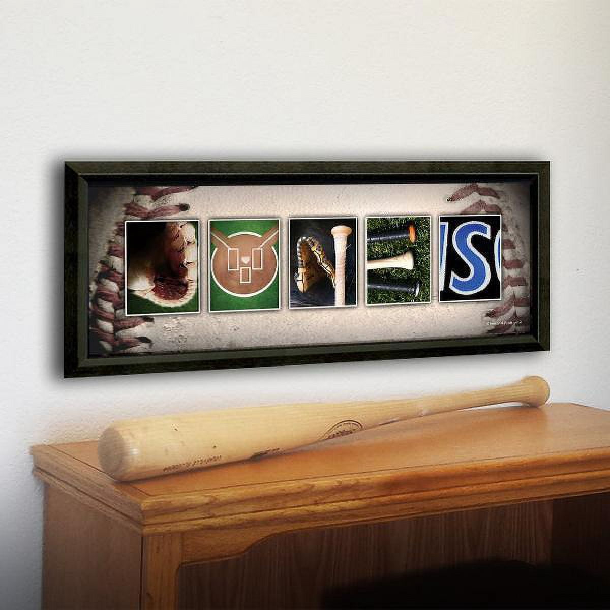 Personalized Baseball Name Wall Art, Live Previews, Choose Each Photos, Multiple Options
