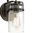 thumbnail image 3 of Kichler Brinley Vintage Industrial 1 Light Olde Bronze Wall Sconce with Clear Glass, 3 of 8