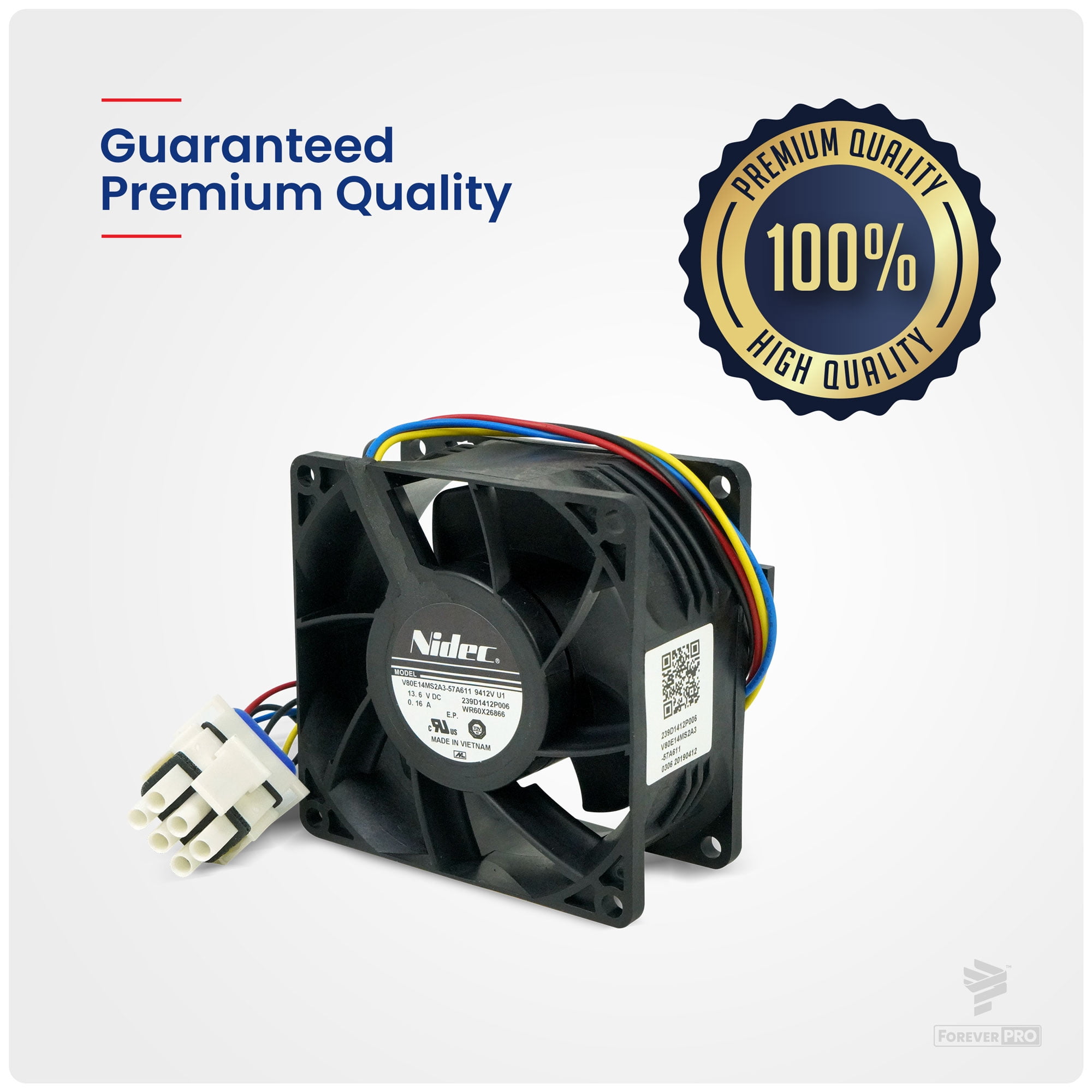 ForeverPRO WR60X26866 Evaporator Fan Motor for GE Refrigerator WR02X13733 WR60X10341 WR60X10356 WR60X10357