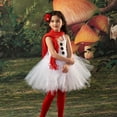 thumbnail image 2 of Vestido de malla de muñeco de nieve navideño, conjunto de vestido para niñas, vestido de elfo navideño COS, disfraz de escenario festivo, 2 of 5