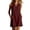 Wine, variant on Shift Dress for Women Sleeveless V Neck Button Front Dresses Casual Summer Contrast Trim Mini Dress with Pockets, M