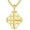 A01-Gold Plated, variant on Jerusalem Cross Necklace 925 Sterling Silver Christian Jewelry for Men, w/Stainless Steel Chain 22 + 2 Inch
