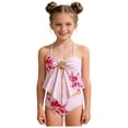 thumbnail image 3 of mgoYE Girl Swimsuits Size 7-8 Two Piece Girls Swimsuits Two Piece Bikini Set Ruffle Bathing Suit with Adjustable Strap Summer Beach Girls' Swimwear(Red,9-10 Years), 3 of 9